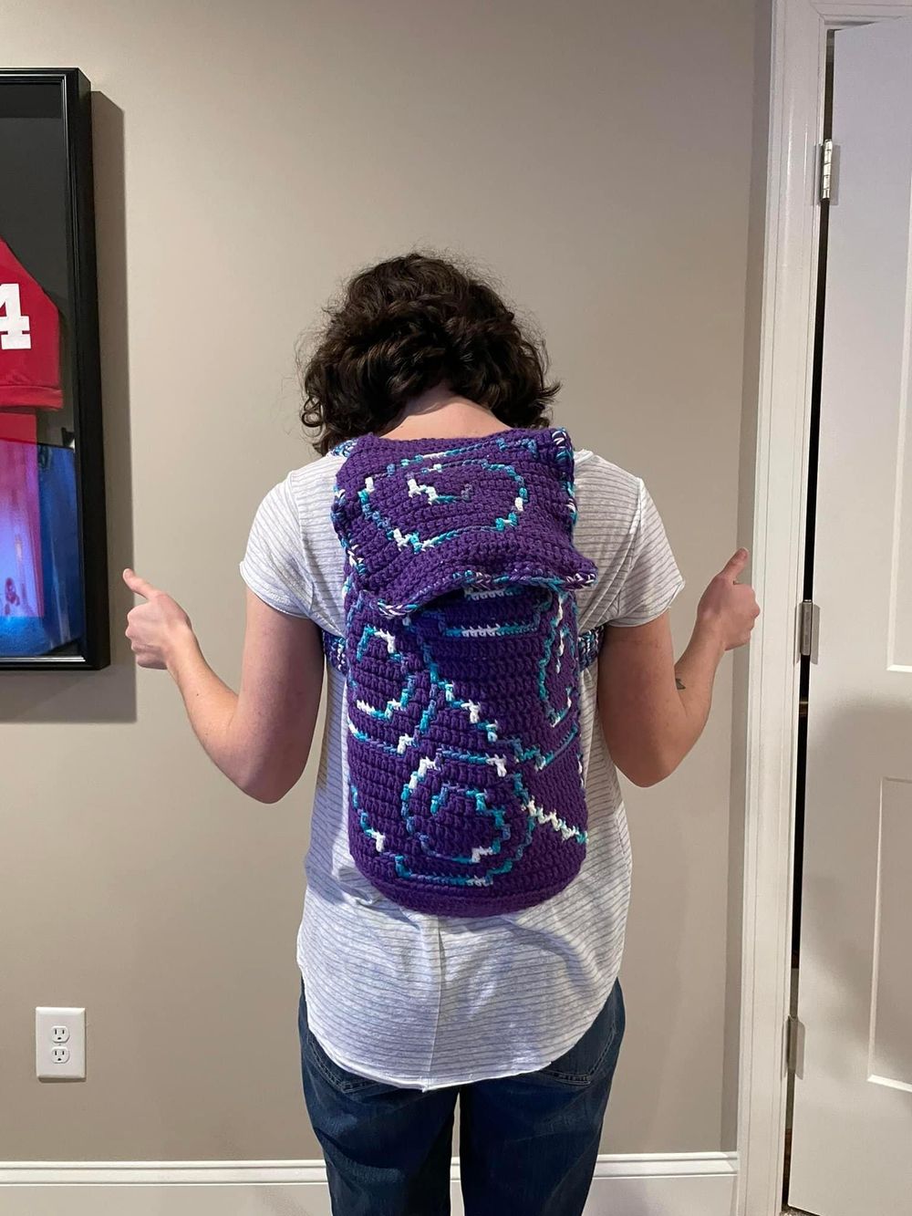 Purple mosaic backpack