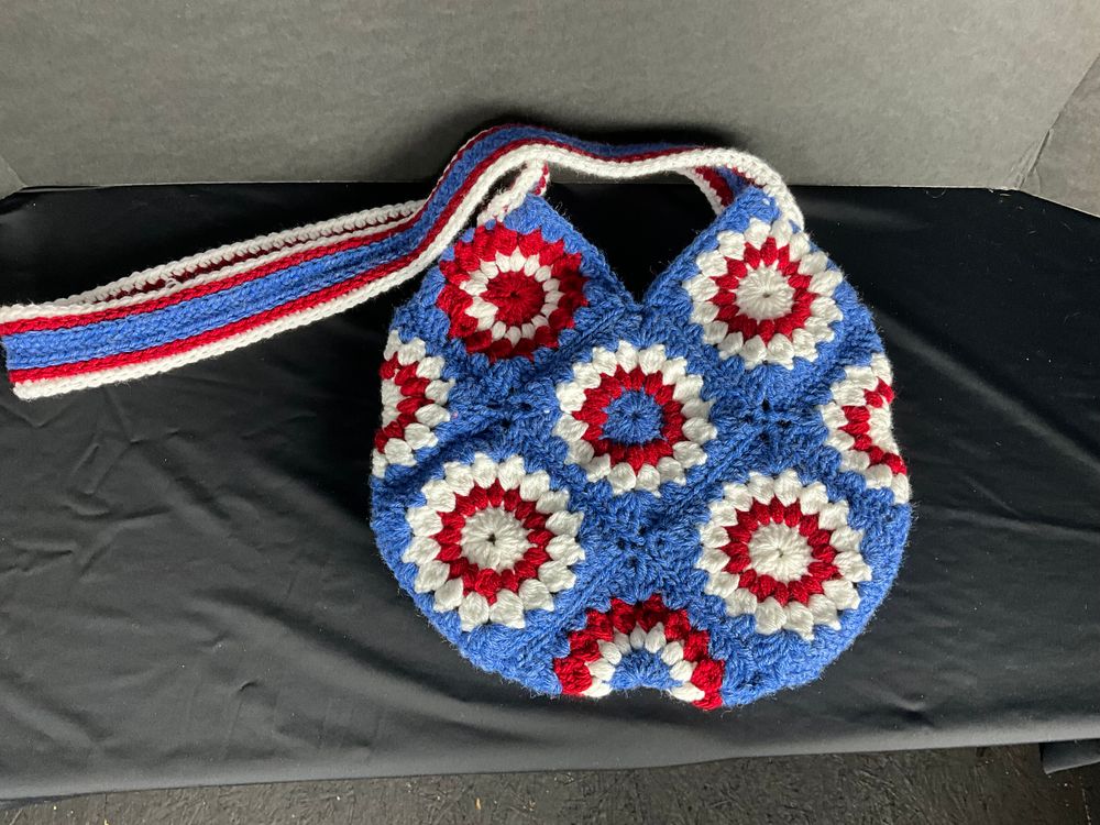 Red, white and blue tote